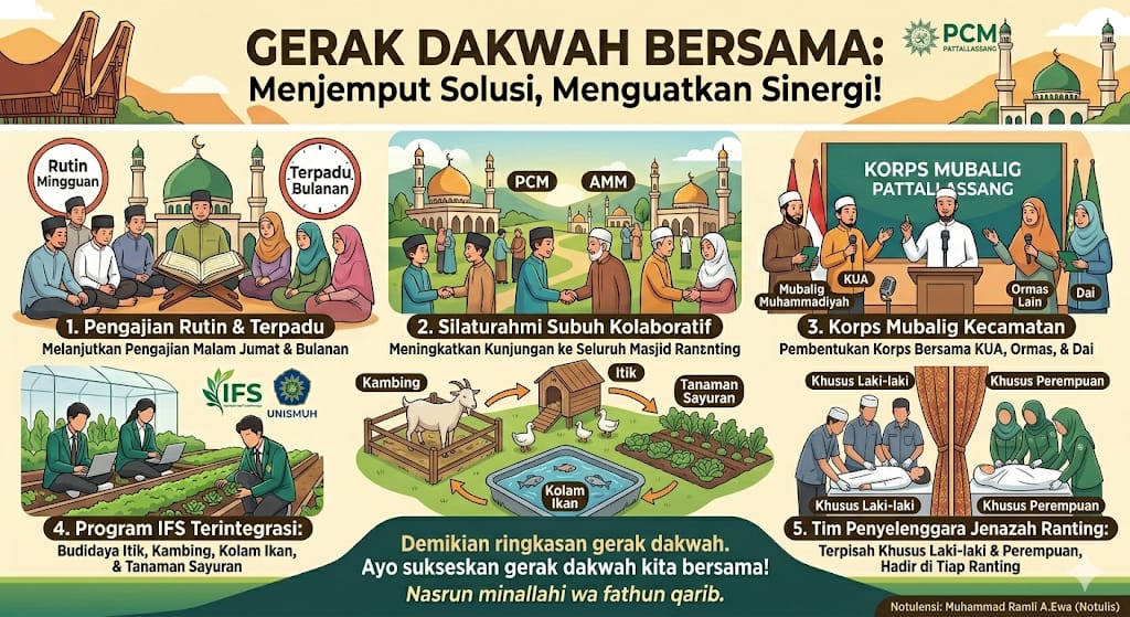 PCM Pattallassang Tetapkan Lima Program Gerak Dakwah Pascaiduladha